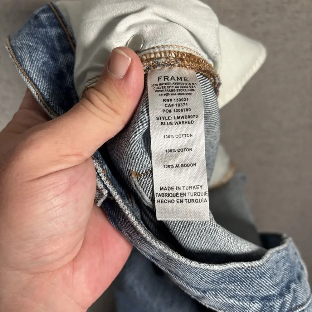 Frame Jeans Men’s Size 36 Straight Leg‎ Light Wash Button Fly Whiskers